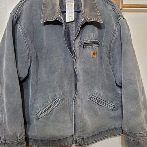 Carhartt Men's Washed Gray Detroit Style Blanket Lined